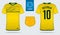 Soccer jersey or football kit template design for Australia national football team. Front and back view soccer uniform.