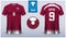 Soccer jersey or football kit template design for Qatar national football team.