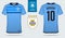 Soccer jersey or football kit template design for Uruguay national football team. Front and back view soccer uniform.