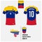 Soccer jersey or football kit, template for Venezuela National Football Team