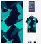 Soccer jersey pattern design. Mosaic pattern on green background for soccer kit, football kit or sports uniform.