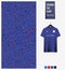Soccer jersey pattern design. Speckled dot pattern on navy blue background for soccer kit, football kit, sports uniform. Vector.