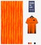 Soccer jersey pattern design. Stripe pattern on orange abstract background for soccer, football, bicycle, e-sport, basketball.