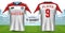 Soccer Jersey and Sportswear T-Shirt Mockup Template, Realistic Graphic Design Front and Back View for Football Kit Uniforms