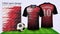 Soccer jersey and t-shirt sport mockup template, Graphic design for football kit or activewear uniforms