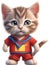 Soccer Kitten, A cute kitten in a soccer uniform. Ai Generated.
