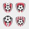 Soccer Logo or Football Club Sign Badge Set