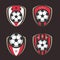 Soccer Logo or Football Club Sign Badge Set