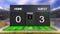 Soccer match scoreboard Draws 0 & 0