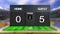 Soccer match scoreboard Draws 0 & 0