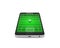 Soccer Online Concept, Soccer field on smartphone. 3D illustration