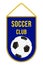 Soccer Pennant. Football Flag. Sport Pennon with Simple Emblem