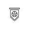 Soccer pennant outline icon