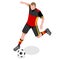 Soccer Player Athlete Summer Games Icon Set.3D Isometric Football Player Athlete.Olympics Sporting International Competition