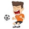 Soccer player cartoon yelling