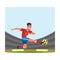 Soccer player flat vector illustration