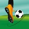 Soccer player foot kicking a ball Vector