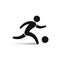 Soccer player icon outline symbol, vector isolated running football player