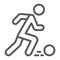 Soccer player line icon, sport and football, footballer sign, vector graphics, a linear pattern on a white background.