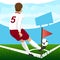 Soccer player taking corner kick