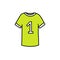 Soccer player uniform doodle icon, vector color illustration