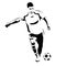 Soccer player vector silhouette. Running player