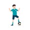 Soccer playing character vector illustration design