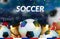 Soccer Poster design. Football Ball flyer concept. Design For Sport Bar ticket sale sport promotion. Tournament, Championship