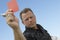 Soccer Referee Assigning Red Card