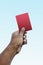 Soccer referee giving red card