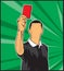 Soccer referee giving red card