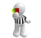 Soccer referee with red green yellow card