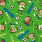 Soccer rules monkey seamless pattern