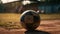 Soccer showdown, Close-up of a ball on the field in anticipation of a penalty kick