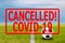 Soccer sport event cancelled because of Coronavirus outbreak