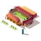 Soccer stadium building with ticket office vector