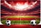 soccer stadium on red steam background