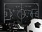 Soccer strategy on a chalkboard