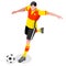 Soccer Striker Player Athlete Sports Icon Set.Olympics 3D Isometric Field Soccer Match and Players.Sporting International