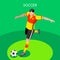 Soccer Striker Summer Games 3D Vector Illustration