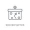 Soccer tactics diagram linear icon. Modern outline Soccer tactic