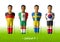 Soccer team players in the uniform of national flags for football championship in Russia 201