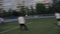 Soccer team`s game training. The moment of the shot on goal and the goal. Slow-motion. Close-up.