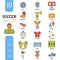 Soccer Thin Lines Color Web Icon Set