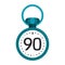 Soccer timer with ninety minutes symbol