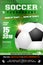 Soccer tournament poster template with sample text in separate l