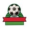 Soccer tournament thropy emblem with ball