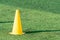 Soccer training code on green artifact grass field