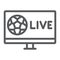Soccer tv line icon, game and play, football live sign, vector graphics, a linear pattern on a white background.