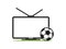 Soccer TV vector icon in a flat style isolated on white. Football TV. Sports TV. Broadcast of the football match